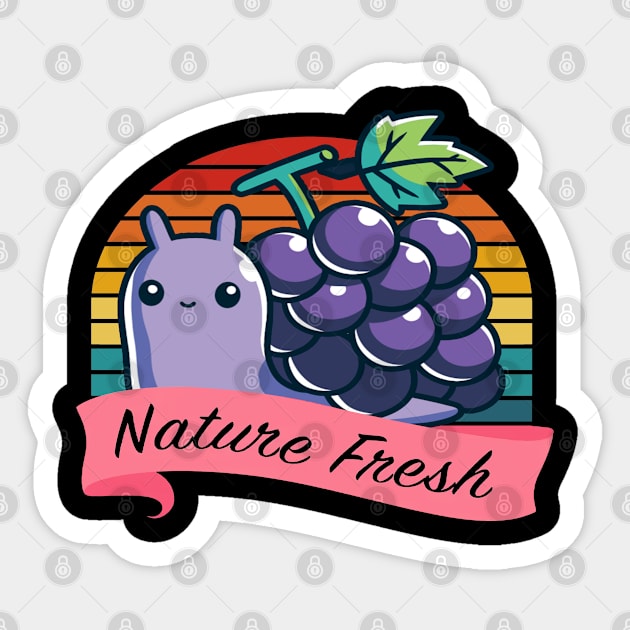 nature fresh grape snail Sticker by penak sing maido